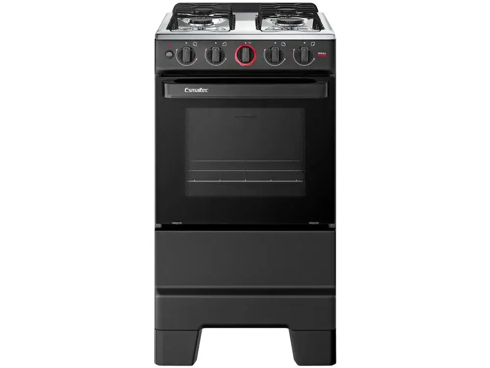 Fogão 4 Bocas Esmaltec Preto Acendimento - Bivolt - 1