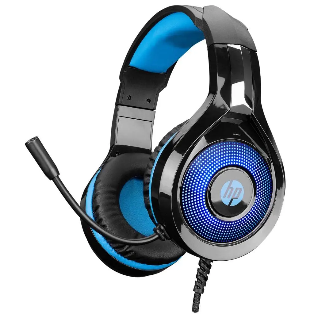 Fone Headset Dobrável USB/P2 DHE-8010 Preto e Azul