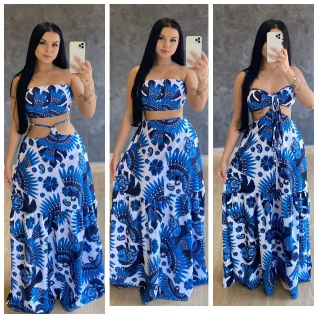 Vestido Longo Estampado com Bojo Verão 4 Formas de Usar