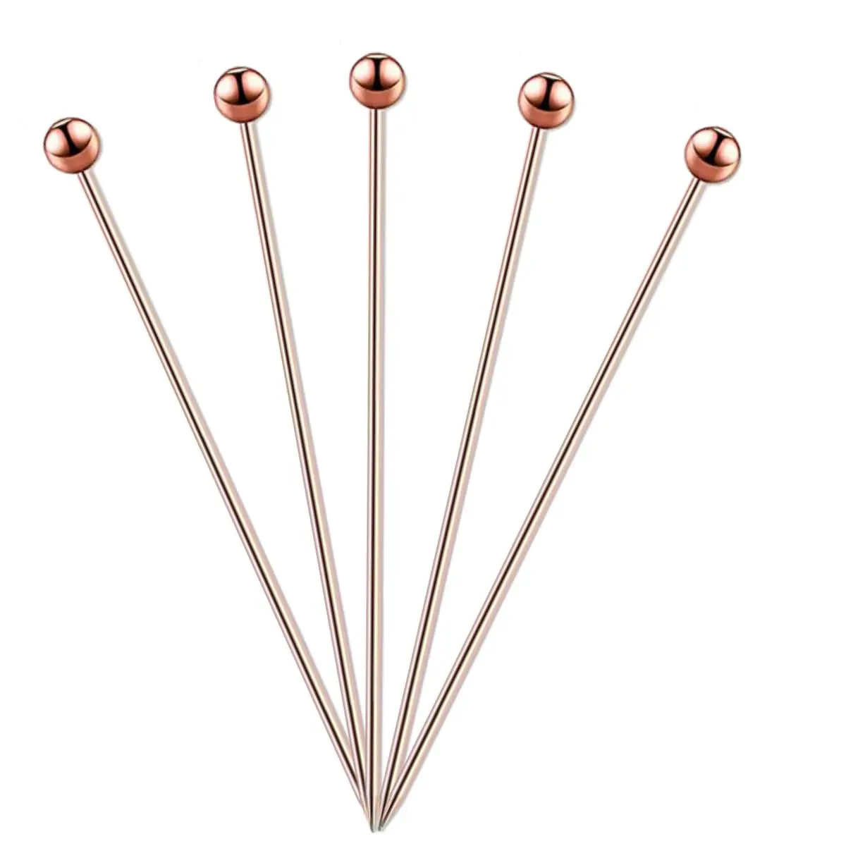 Palitos para petiscos palito petisco inox palito de petisco reutilizável palito de petisco decorado palito decorado para petisco palito para aperitivo palito para drink (Rosê Gold) - 1
