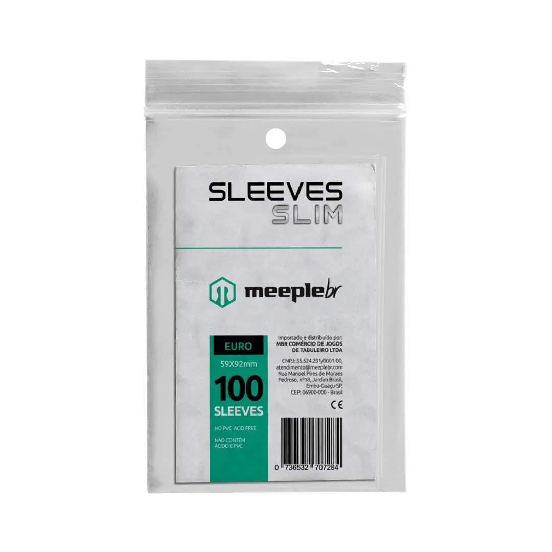 MeepleBR, Sleeves SLIM - EURO (59x92mm), TCG, Plástico para Proteção de Cartas - 1