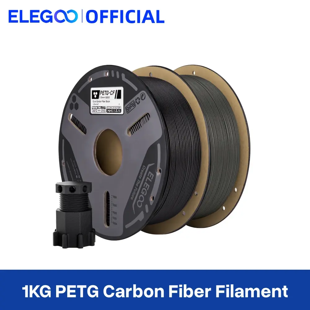 Filamento PETG de Fibra de Carbono ELEGOO 1.75mm 1KG/2KG/5KG/10KG, Filamento PETG-CF para Impressão 3D