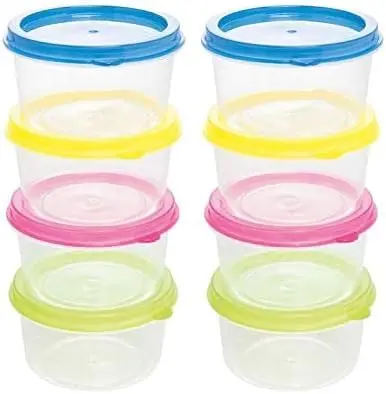 Conjunto 8 Mini Potes Circulares Plastico 6,5 Cm X 3,5 Cm - 1
