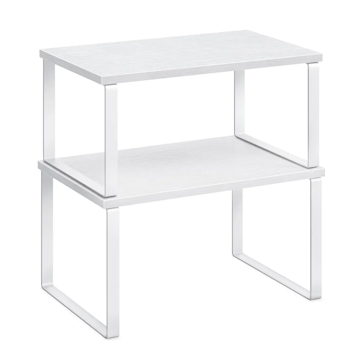 SONGMICS Kit com 2 Porta Temperos para Armário de Cozinha, Branco Fosco | Prateleira de Cozinha Expansível, Porta-Temperos Empilhável, Branco Fosco, Coleção BYSTRO BRKCS02W01