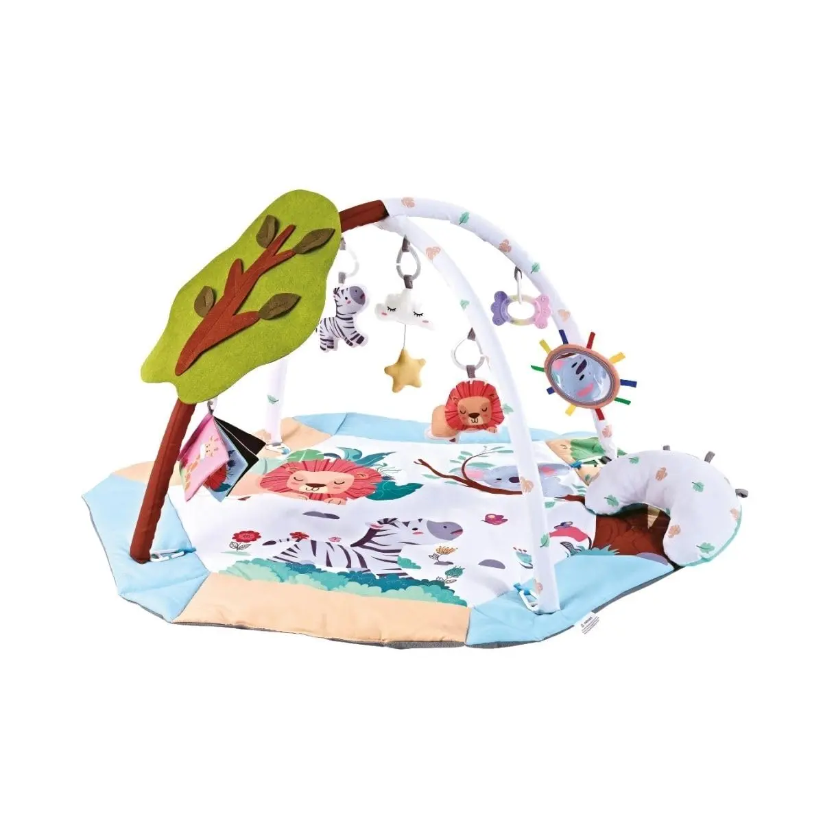 Tapete De Atividades Bebê Cercado 4x1 Interativo Arco Brinquedo Sensorial Holiday Maxi Baby (Azul)