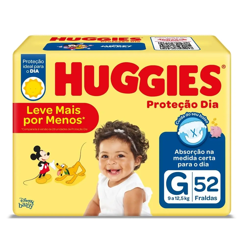 Huggies Fralda Proteção Dia Tam. G - 52 fraldas - 1