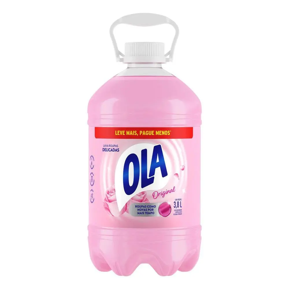Ola Original Sabão Líquido para Roupas Finas e Delicadas, 3,8L