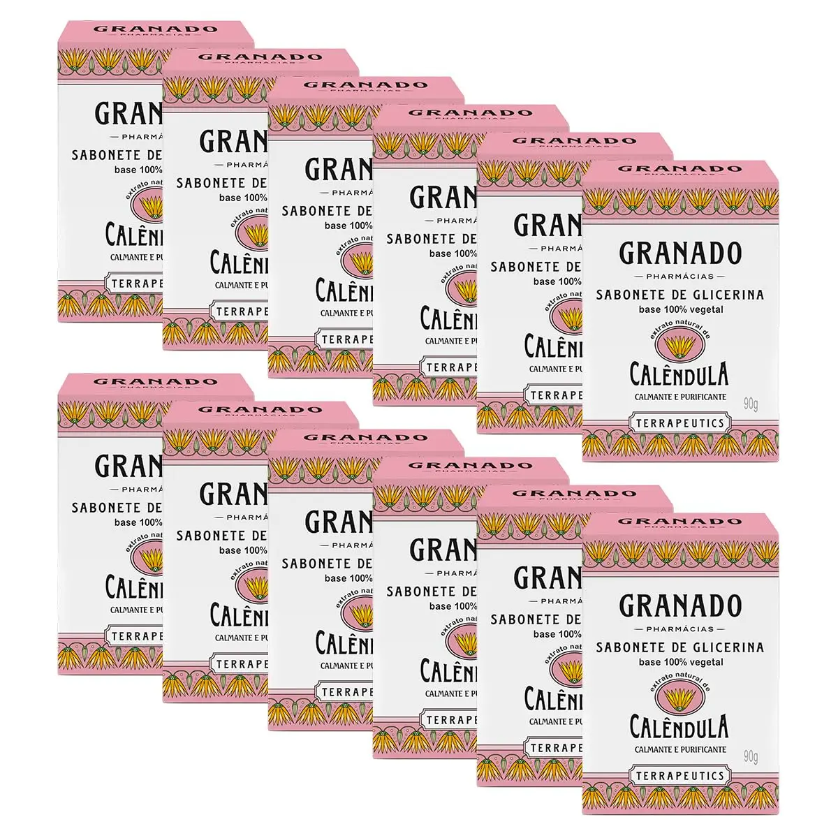 Granado Sabonete Glicerinado Terrapeutics, Calêndula, 90g, 12 Unidades