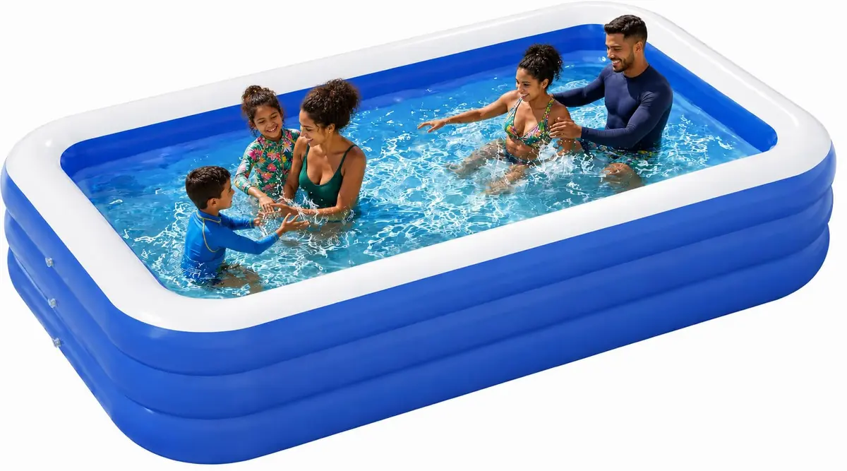 Piscina Inflável 250 x 160 x 50cm | Grande, Durável e Espaçosa para Festa Aquática de Verão, Uso ao Ar Livre, Jardim e Quintal - 1