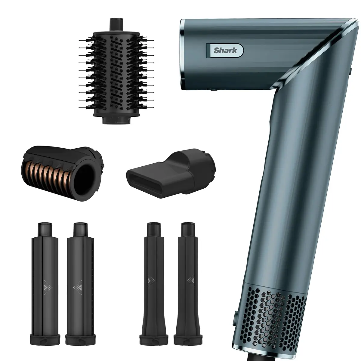 Shark, Escova Modeladora, FlexStyle, Teal, Multifuncional 5 em 1, 110V | Função Escova Rotativa e Modelador de Cachos