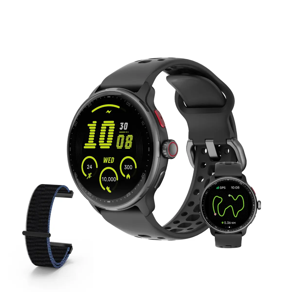 Bettdow SmartWatch GPS, Relogio Smartwatch Masculino e Feminino, 1,43 polegadas HD AMOLED, chamada Bluetooth, Esportivos relógio com voz por IA, Compatível com Android iOS, 2 Pulseiras (preto)