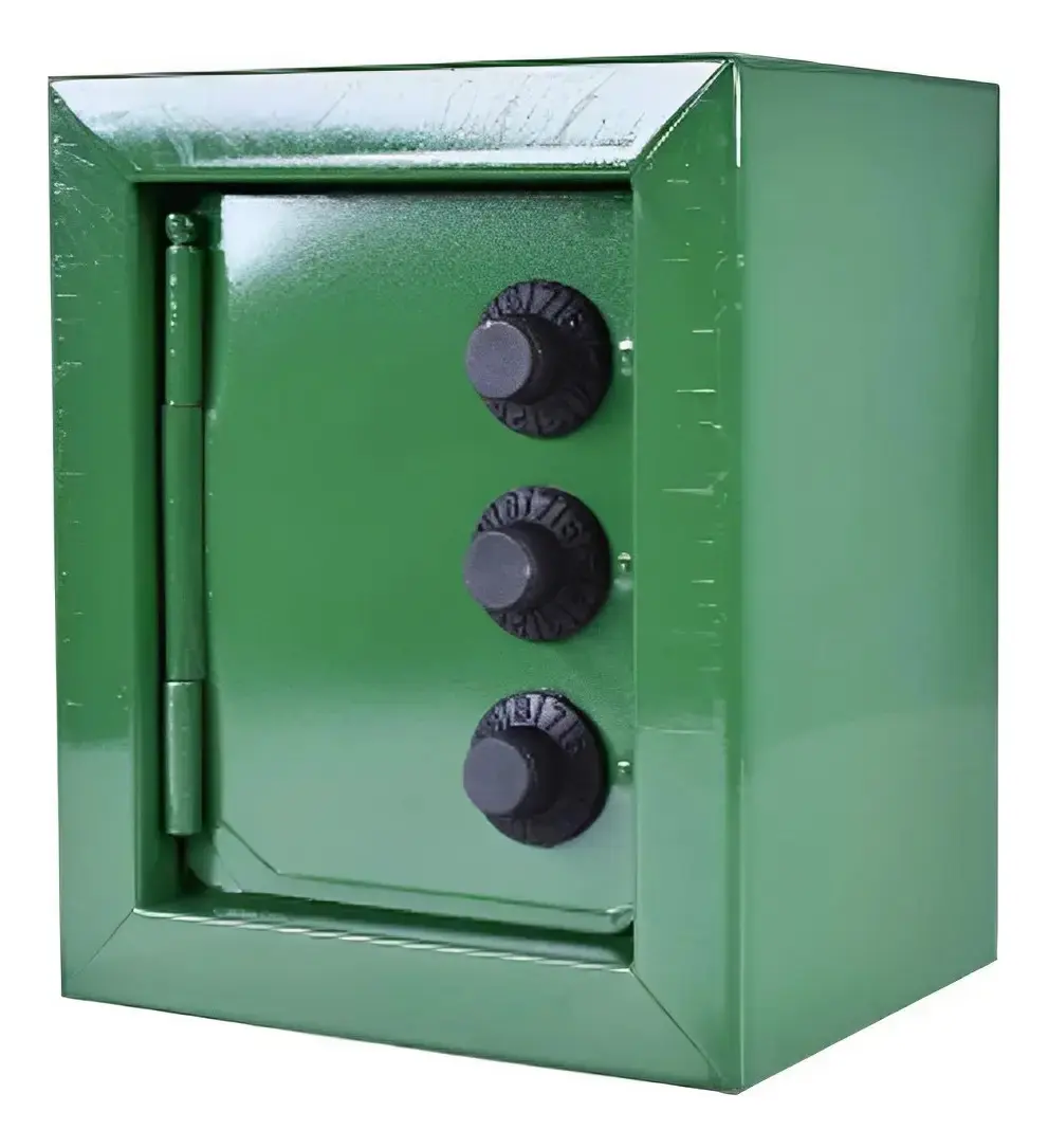 Mini Cofre Verde 10x8x12cm Com Segredo Fercar