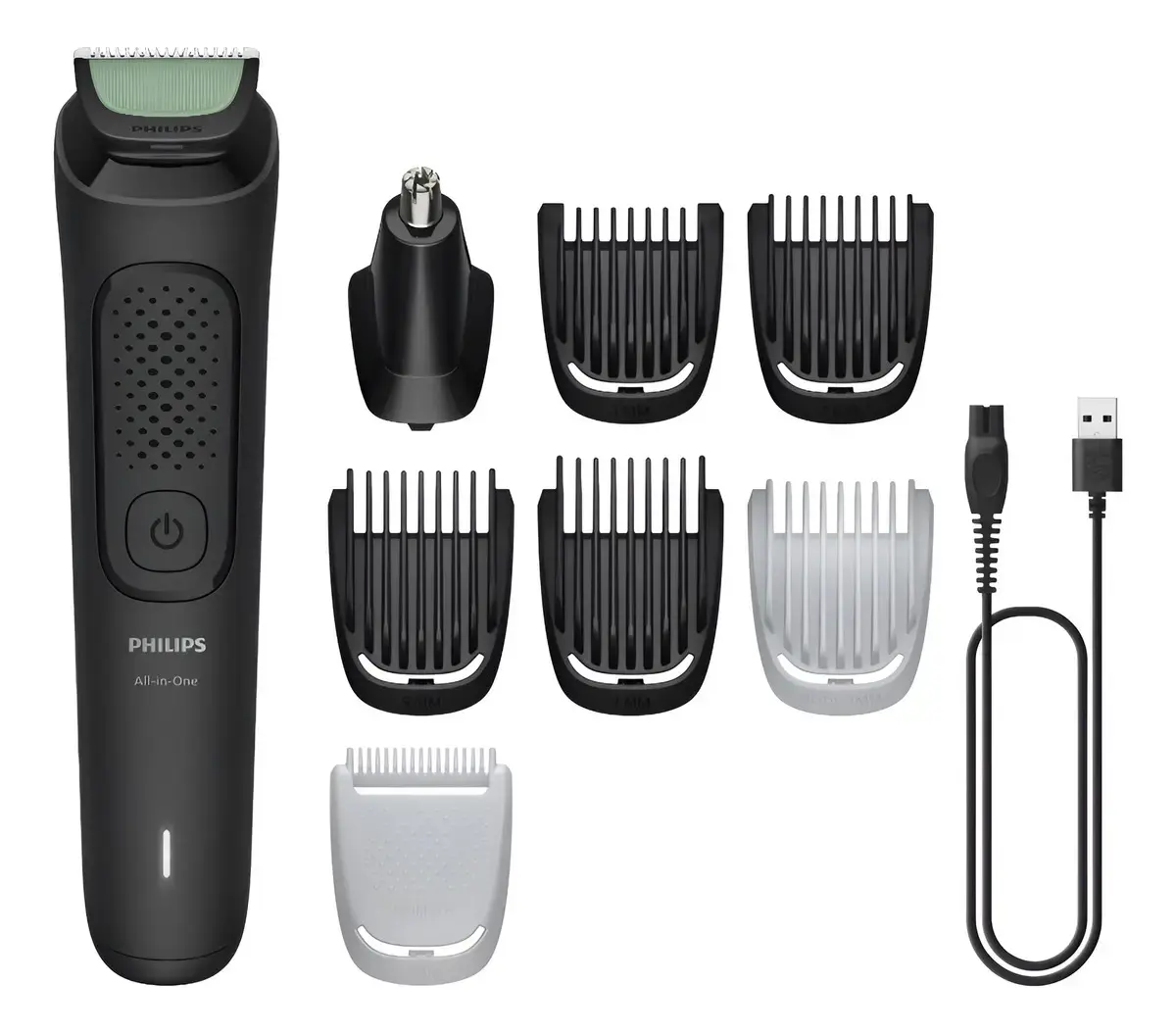 Aparador e Barbeador Elétrico All-in-One Série 3000 8 em 1 : Visual completo para rosto, cabelo e corpo | 60 min sem fio | Lâminas autoafiaveis de aço | Pontas arredondadas | MG3917/15 - 1
