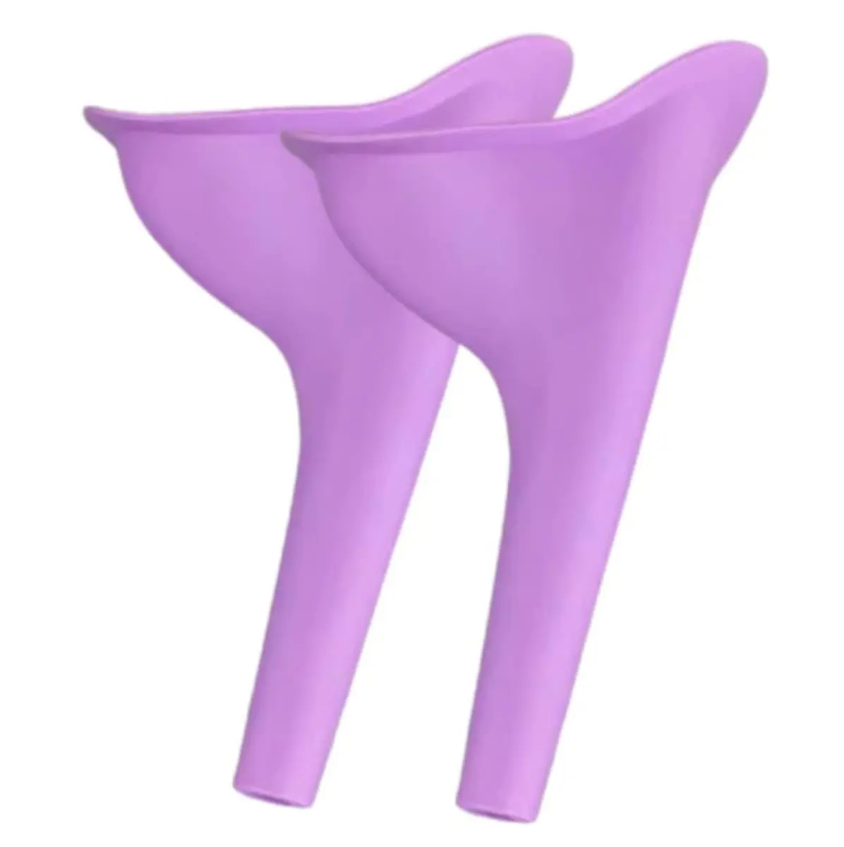 Kit com 2 Urinol Feminino Portátil Funil Lavável em Silicone para Fazer Xixi em Pé Higiênico Discreto Ideal para Viagens Gravidez Pós-Cirurgia Eventos Festas