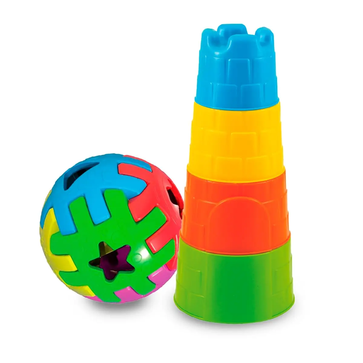 Brinquedos Educativos 1 ano Bebê Menino e Menina - Torre + Bola Didática
