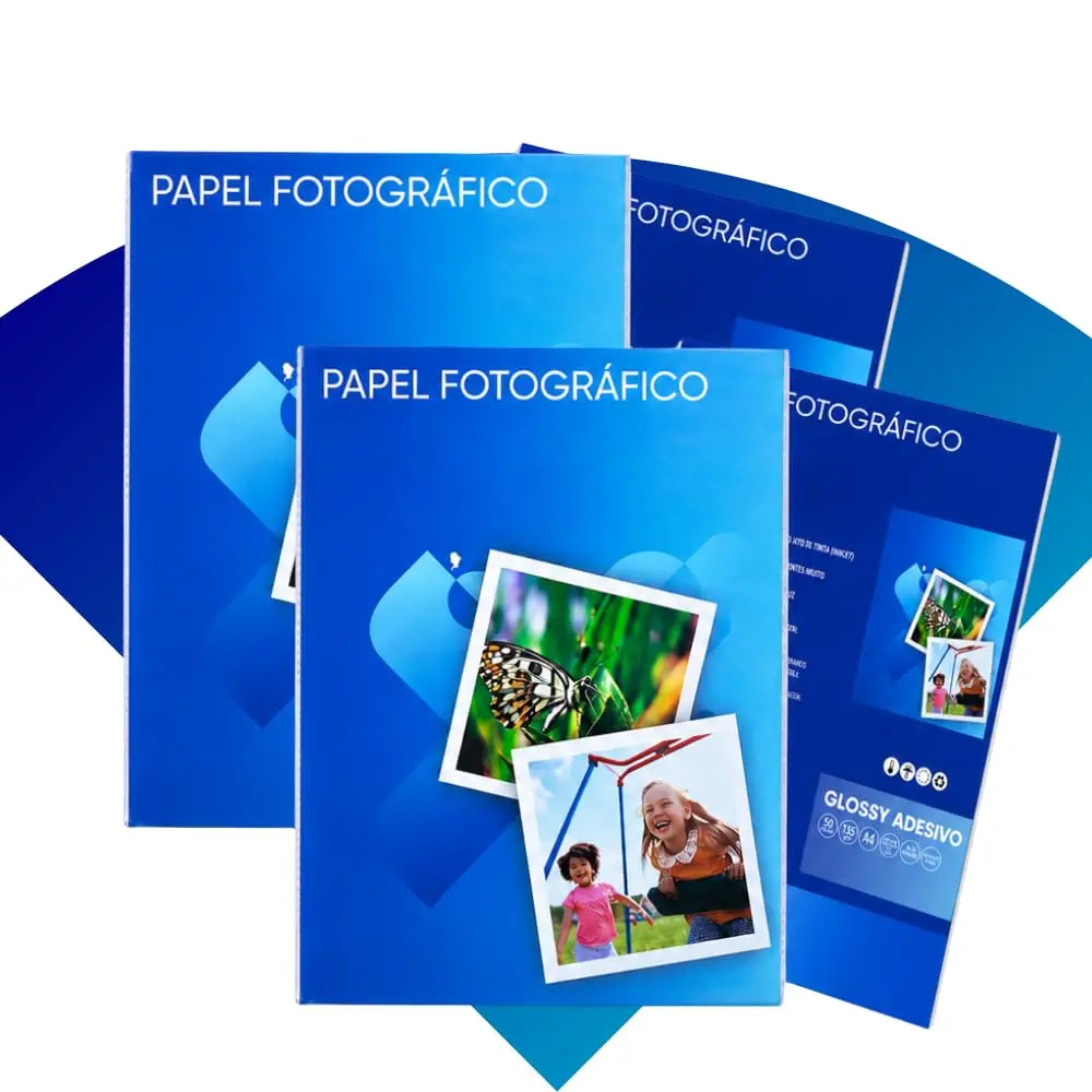 Papel Fotográfico Adesivo Brilhante A4 135g Cola Forte | à Prova Dágua Imprimir Foto Etiqueta Lembrancinha Scrapbook Impressoras