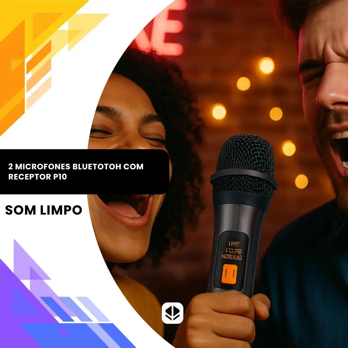Microfone Sem Fio Para Caixa De Som Com Receptor Duplo 2 Uni thumbnail 2