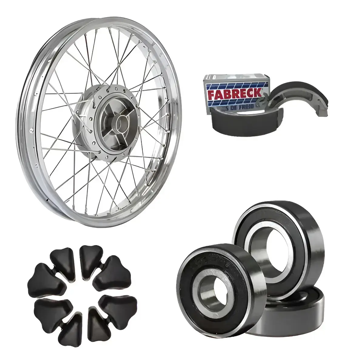 Roda Traseira Completa Patim Bucha Rola Titan 150 2004/2008