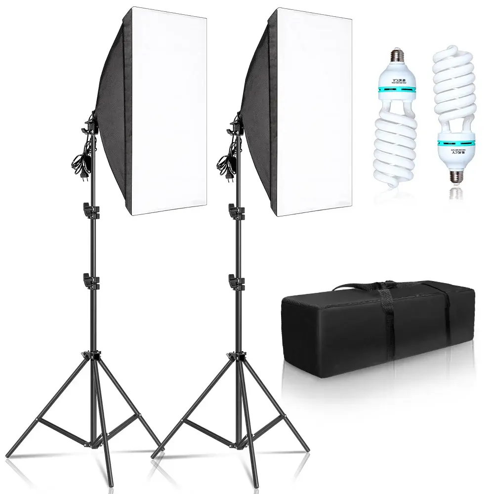 SH 50x70CM Fotografia Softbox Kits de iluminação Equipamento profissional de sistema de luz contínua para estúdio fotográfico