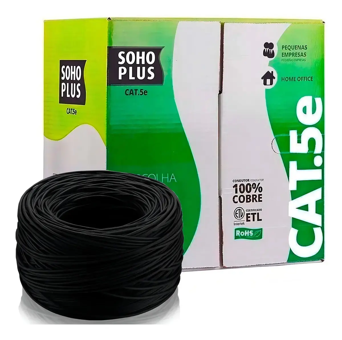 Cabo Rede Rj45 U/utp Cat5e Furukawa Sohoplus 305m Cobre Puro Cor Preto - 1