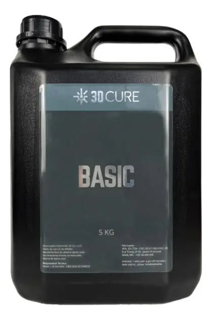 Resina 3D Cure Basic - 5kg Para impressão 3D, fácil impressão, maior reatividade, alta pigmentação, impressões gerais e baixo odor (Clear) - 1