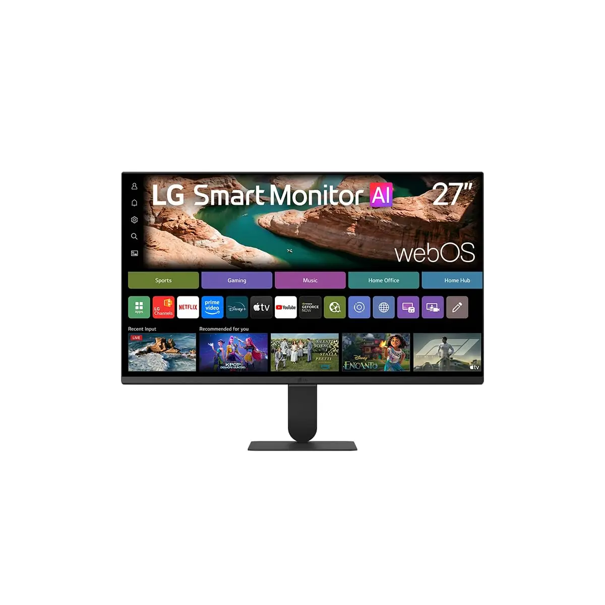 Monitor LG Smart, Tela IPS de 27”, FHD, WebOS 26, HDR10, ThinQ, Wi-fi, AirPlay, Bluetooth, 5ms (GtG), 120Hz, 2X USB, 2X HDMI, Preto- 27U511SB