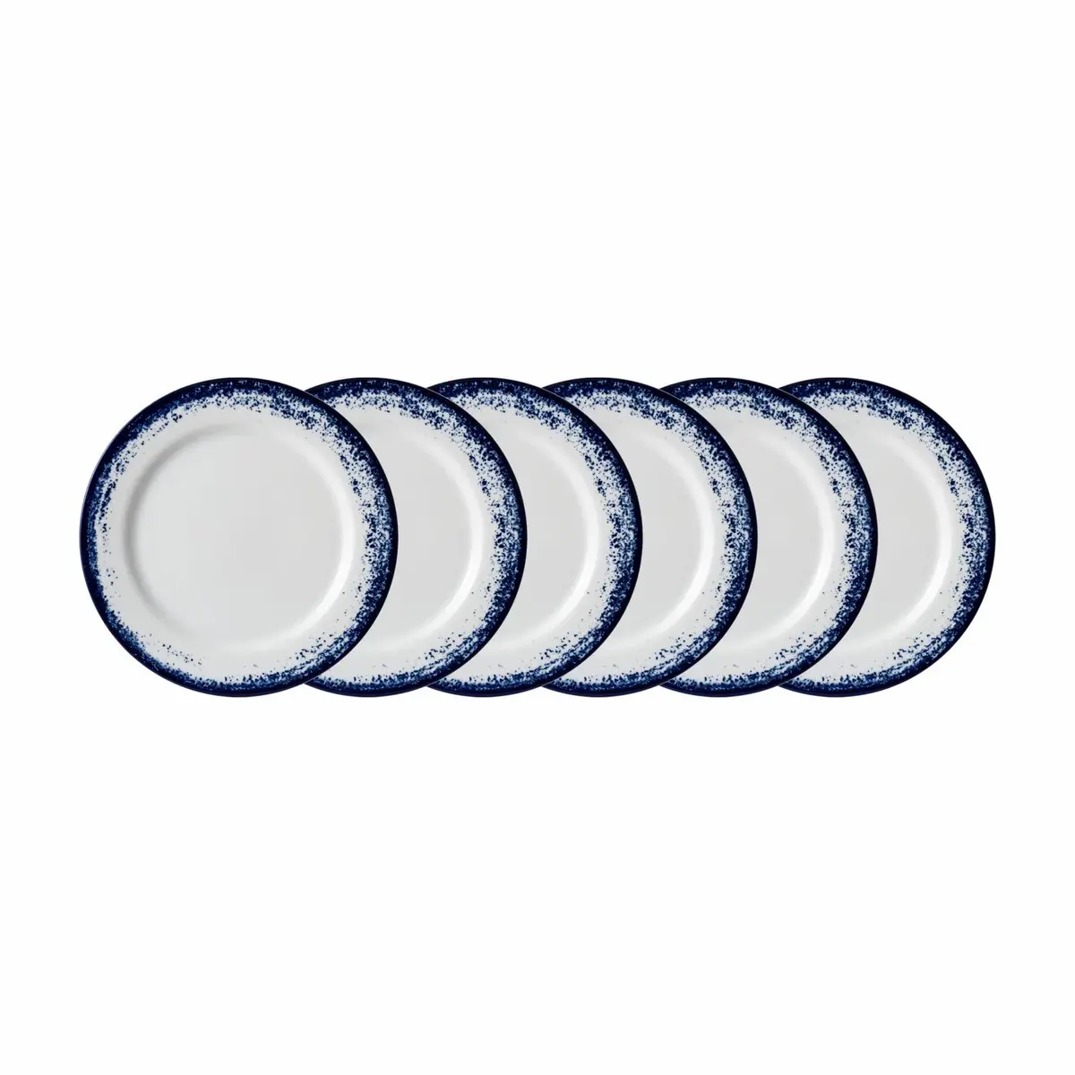 Porcelana Schmidt Névoa Azul Estojo com 6 Pratos Rasos 26 cm