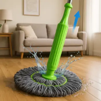 Mop 2 em 1 com desidratação automática esfregão giratório limpeza de piso fácil cozinha e banheiro - 1