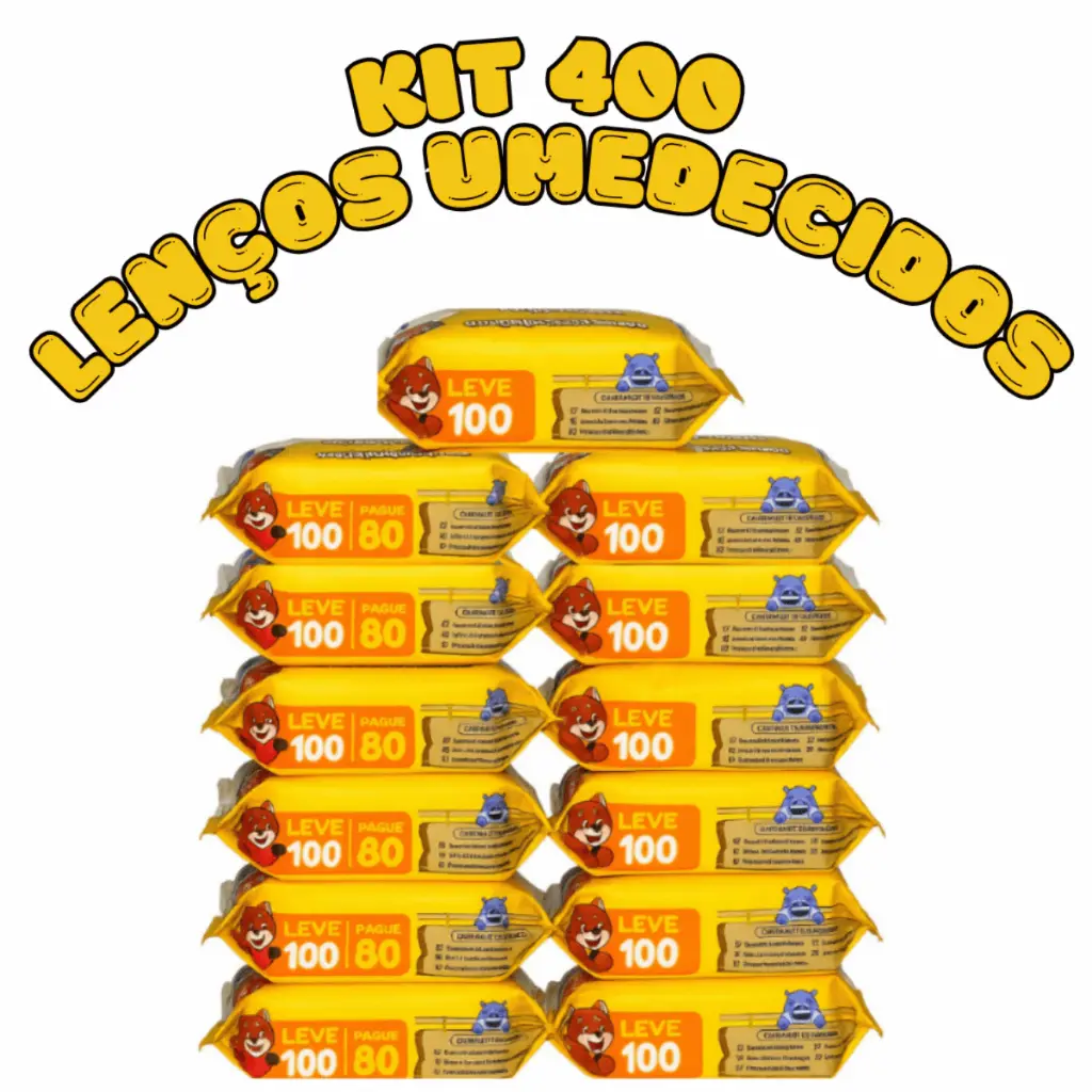 Kit 400 Toalhas Umedecidas Chameguinho Baby Lenço Umedecido para Bebê Higiene Infantil - 1