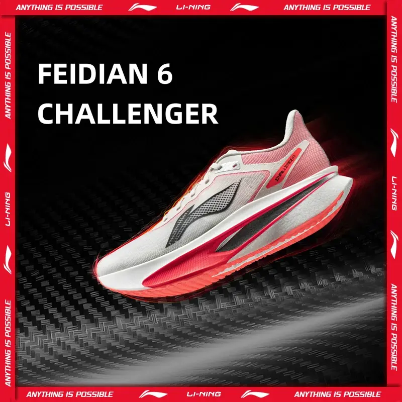 Tênis de Corrida Masculino Li-Ning FEIDIAN 6 CHALLENGER SUPER BOOM Leve Refletivo para Competição ARMW003