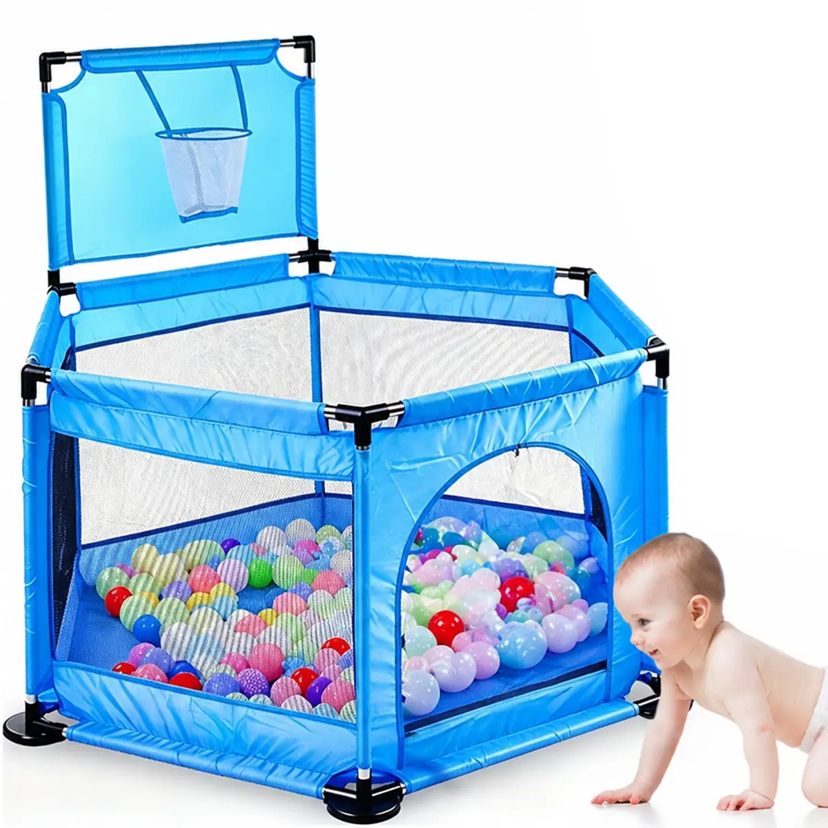 Cercadinho Para Bebe, 128 × 105 × 65 Hexagonal Cercadinho,Antiderrapante, 0 a 6 Anos - 1