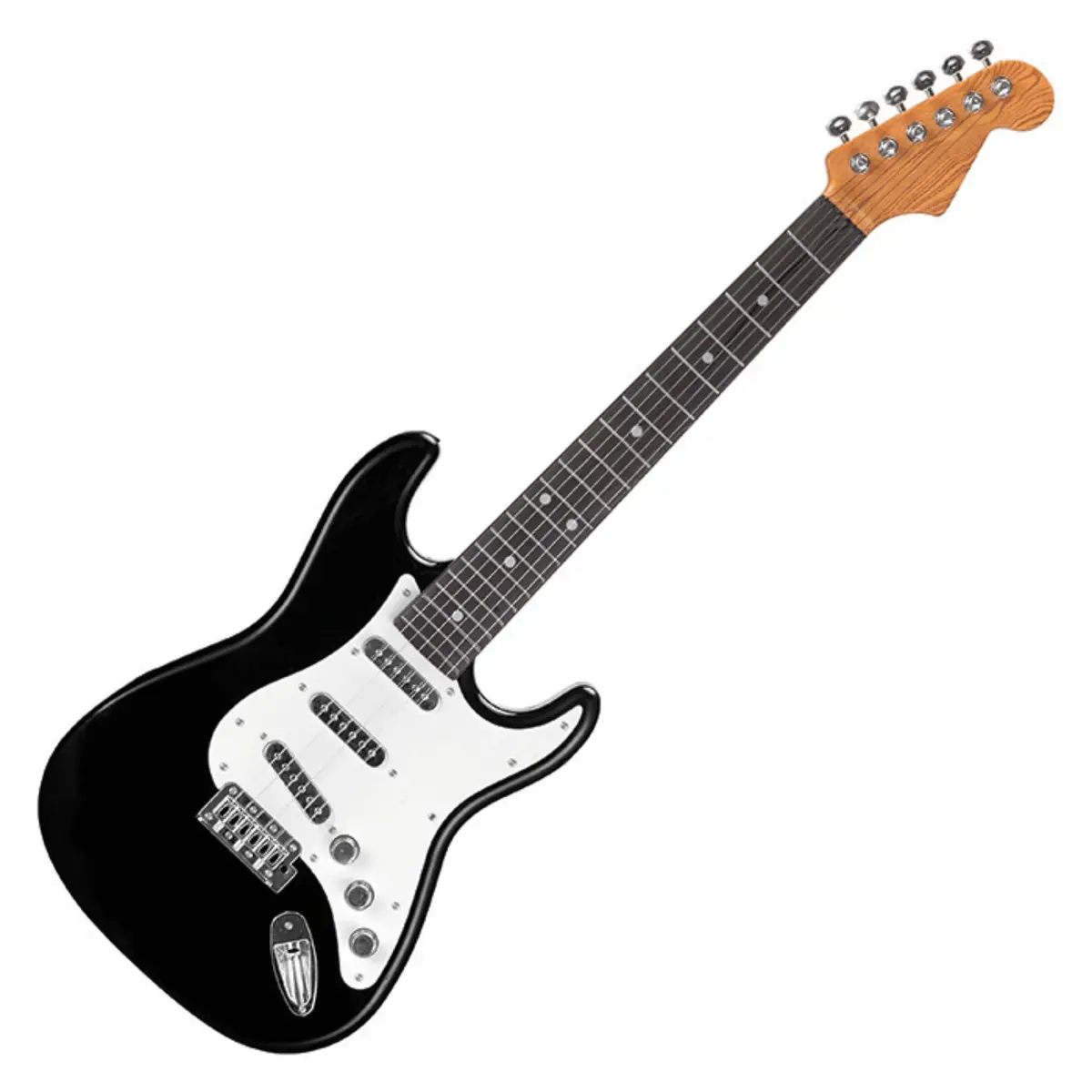 Brinquedo Guitarra Eletrônica Grande Infantil Rock Star Preta | Cordas de Aço, Som e Luzes, 65cm