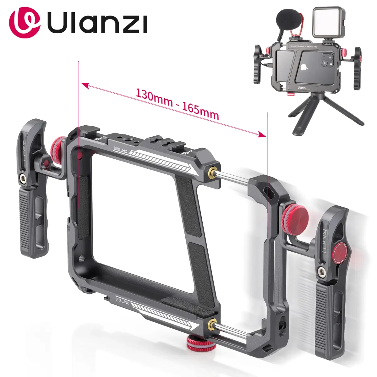 Ulanzi lin smartphone gaiola móvel filmmaking caso para iphone 16 15 14 13 12 samsung alça telefone vlog vídeo rig estabilizador