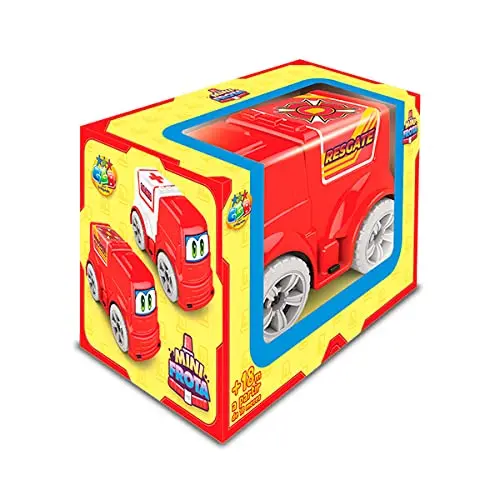 GGB Brinquedo Carrinho Mini Frota Resgate Vermelho e Branco