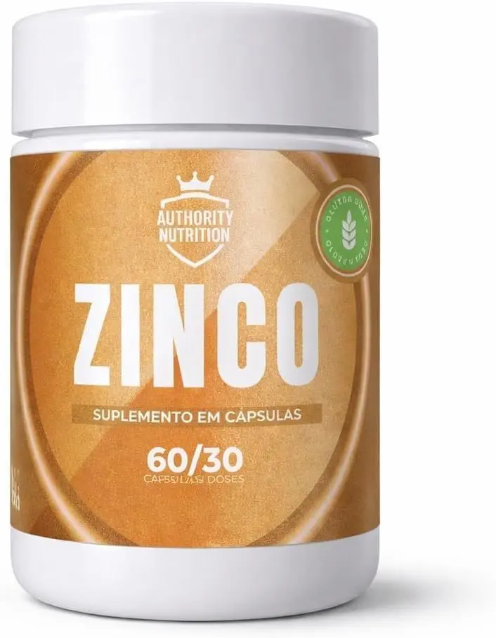 Zinco Bisglicinato Authority Nutrition 60 Cápsulas | contribui para o metabolismo normal de carboidratos, proteínas e gorduras, apoiando o funcionamento adequado do organismo