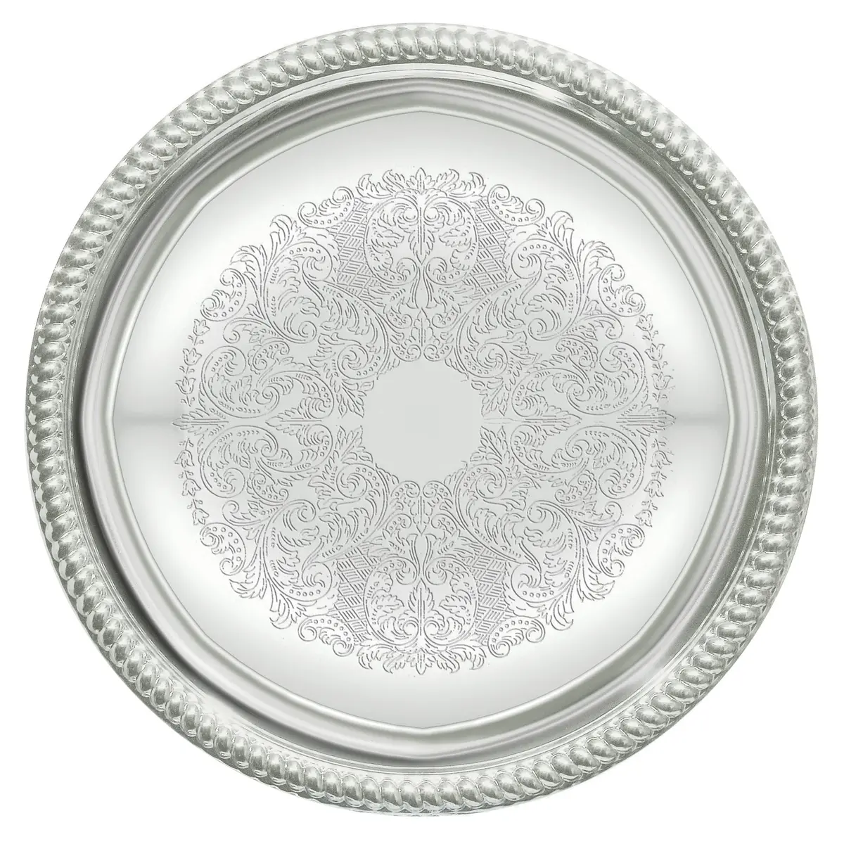 Winco Bandeja redonda CMT-14, 35,5 cm, cromada, média