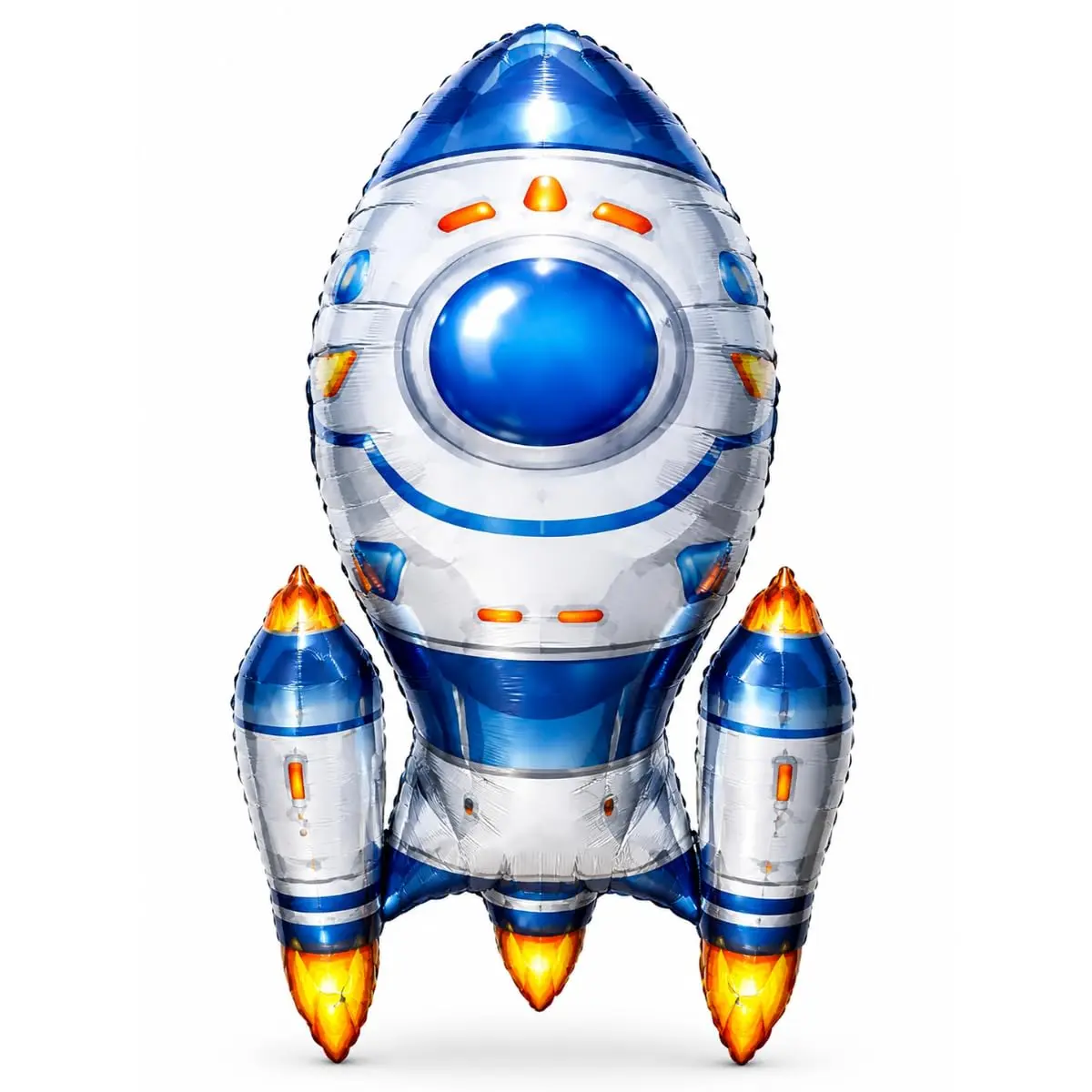 Balão Foguete Azul 3D Metalizado Gigante 150 cm para Festa Tema Espaço | Modelos disponíveis em até 150 cm - 1