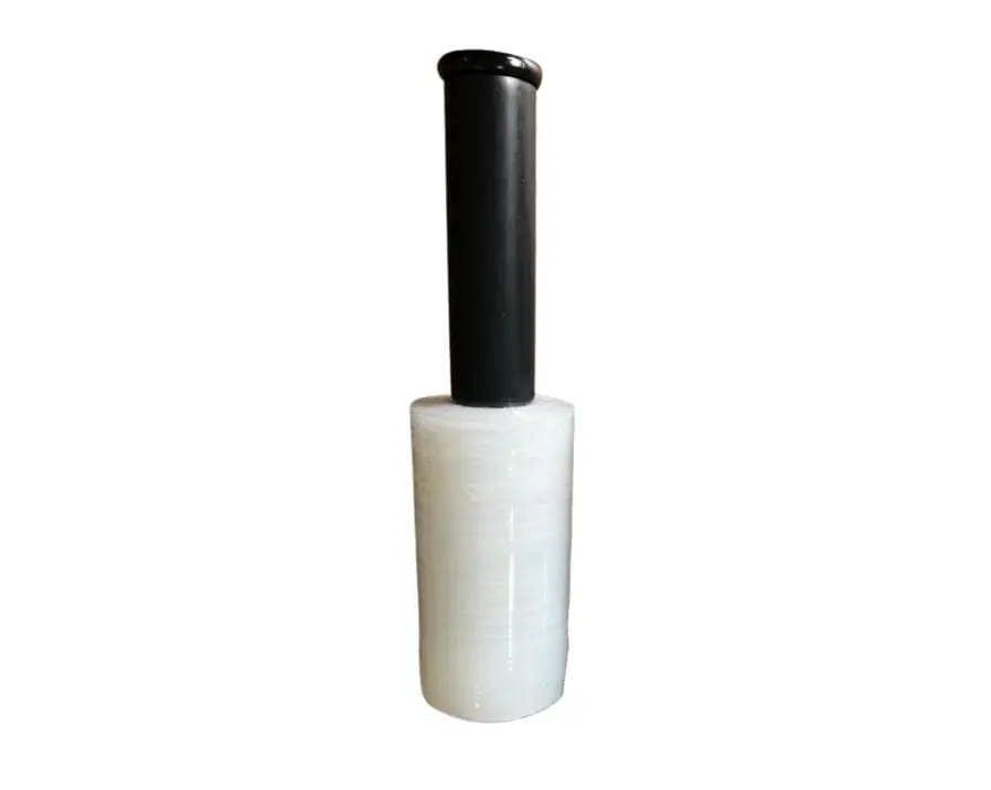 Filme Stretch 10cm x 100mts com Cabo Adaptador Giratório - Versátil e Prático para Embalagem e Proteção de Produtos (1)