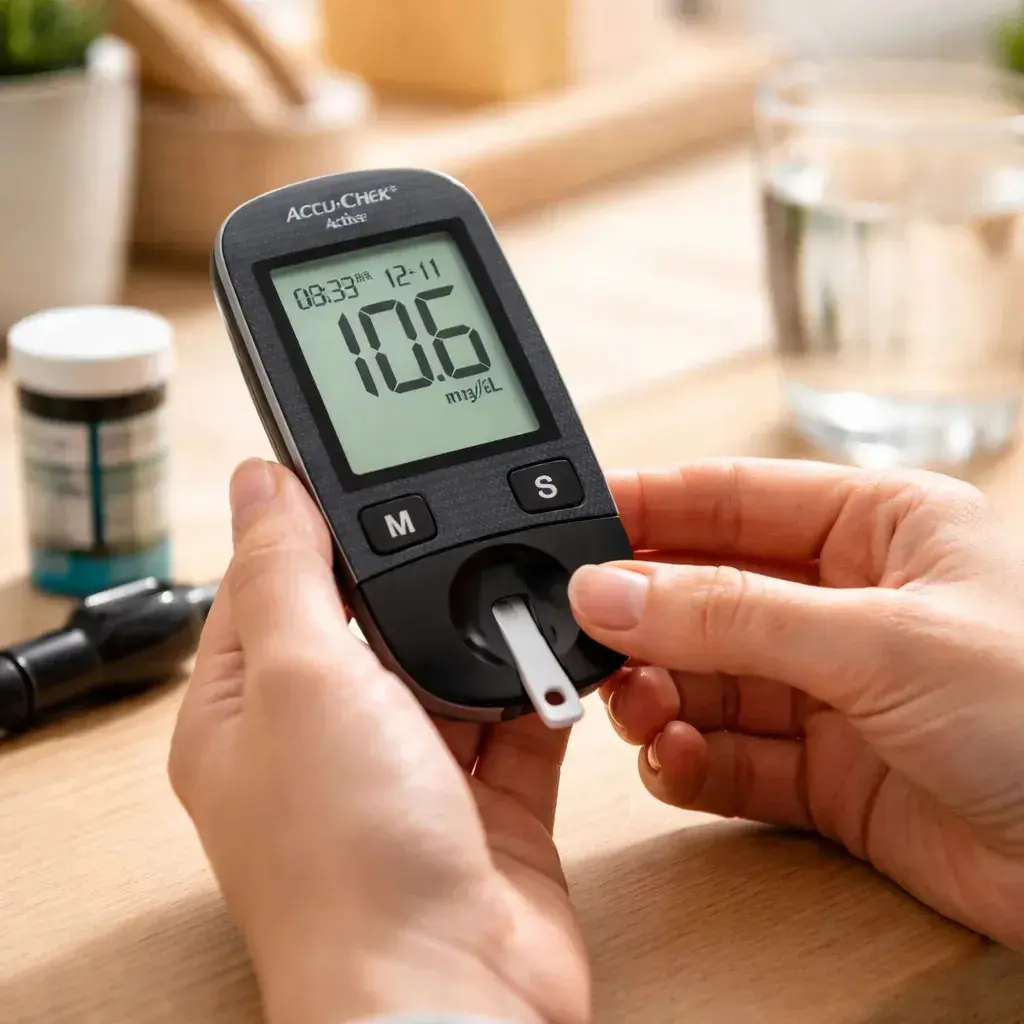 APARELHO PARA MEDIR GLICOSE ACCU-CHEK ACTIVE COM 50 TIRAS