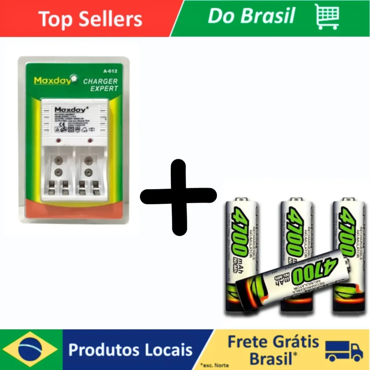 Kit Carregador De Pilhas E Pilhas Recarregáveis - 1