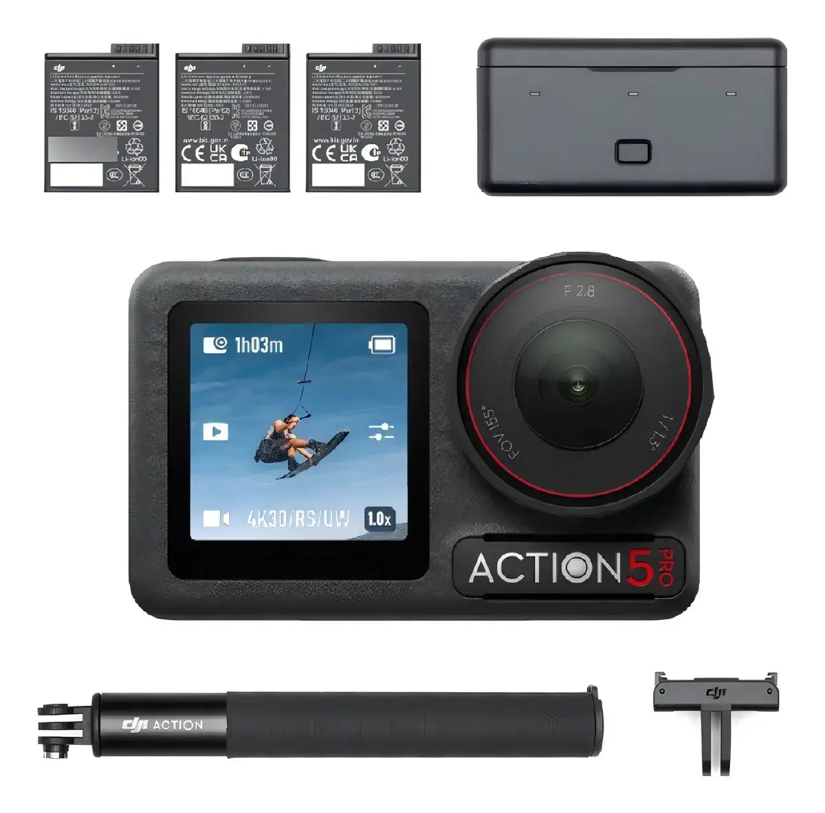 Câmera de ação Dji Osmo Action 5 Pro 4k Combo Adventure preta thumbnail 6