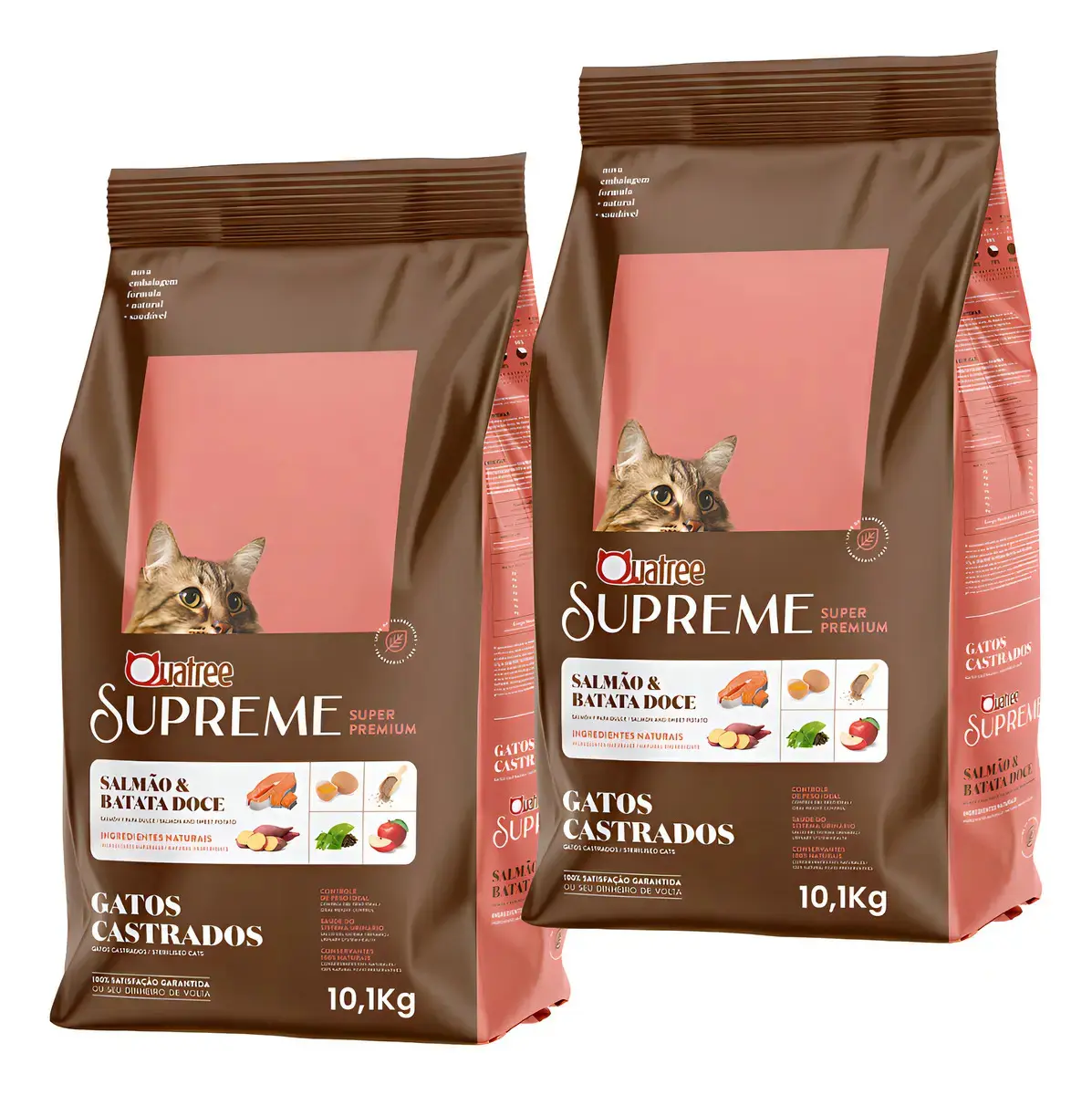 Combo 2 Ração Quatree Supreme Gatos Castrados Salmão 10,1kg