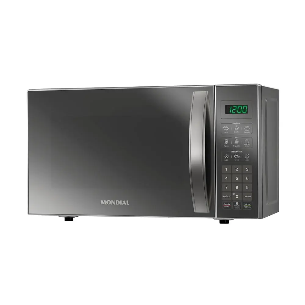 MONDIAL Micro-Ondas, Cinza/Espelhado, 1200W, 220V - MO-01-21-E