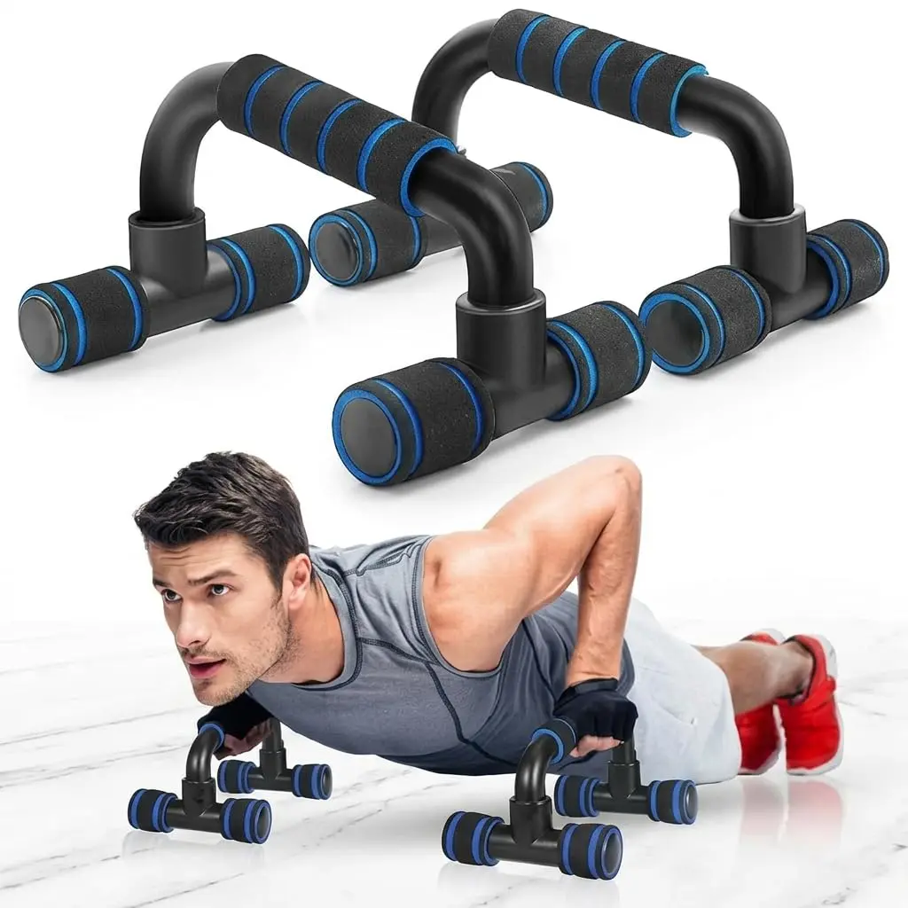 Par de Apoios para Flexão – Treino Funcional Musculação Yoga e Pilates Com Pegada Confortável e Base Antiderrapante Ideal Para Fortalecer Peito Braços e Corpo