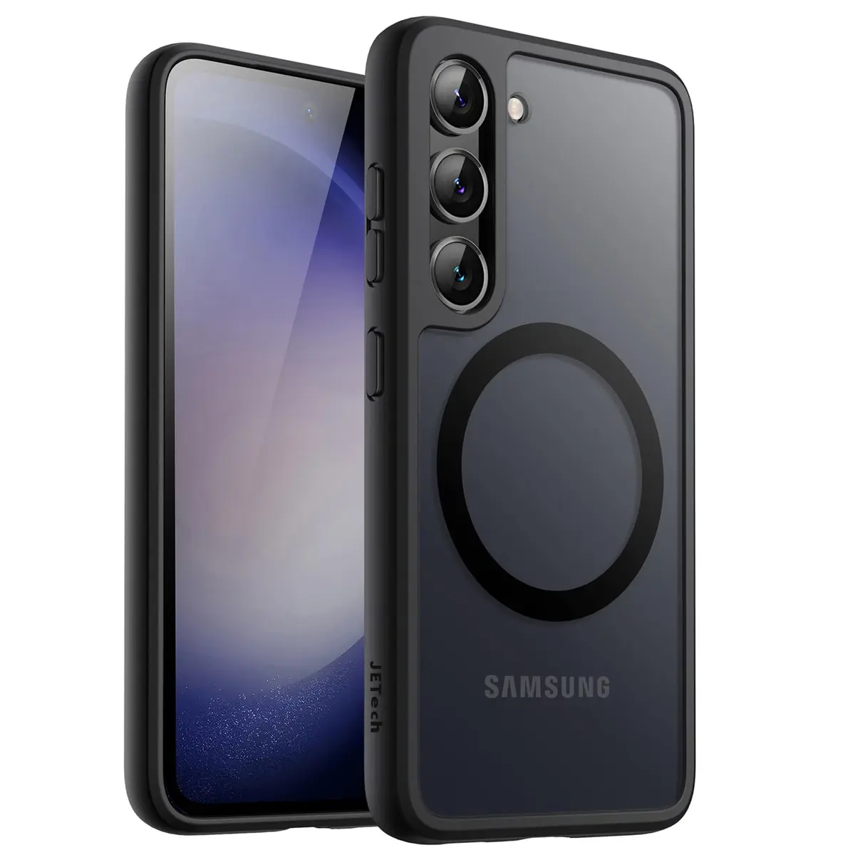 JETech Capa Magnética para Samsung Galaxy S23, Preto | Compatível com MagSafe, Parte Traseira Fosca Translúcida, Proteção À Prova de Choque - 1