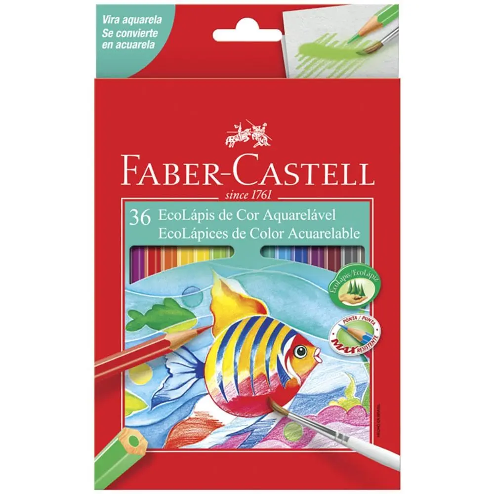 EcoLápis Aquarelavel 36 Cores, Faber-Castell, 120236G, Grafite - 1
