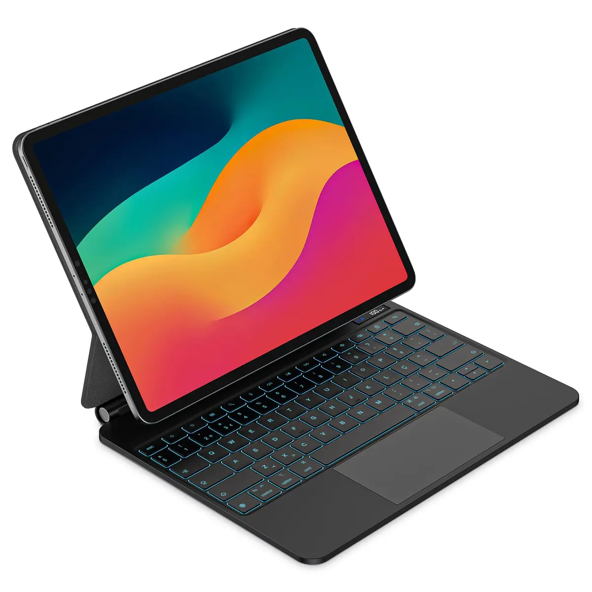 Capa com Teclado para iPad Air 13 Polegadas M4 2026/M3 2025/M2 2024/iPad Pro 12,9 Polegadas, Design Magnético Flutuante com Trackpad, Teclado Retroiluminado para iPad Pro 12,9" (2018-2022), Preto
