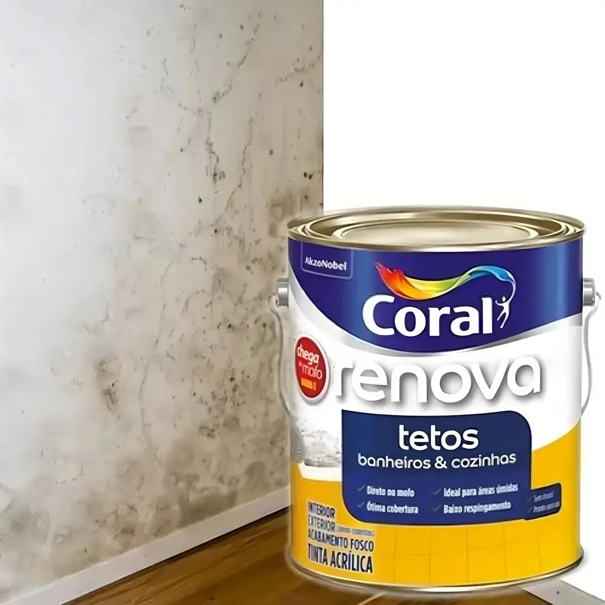 Tinta Coral Renova Tetos Banheiros E Cozinhas 900ml - Branco thumbnail 2