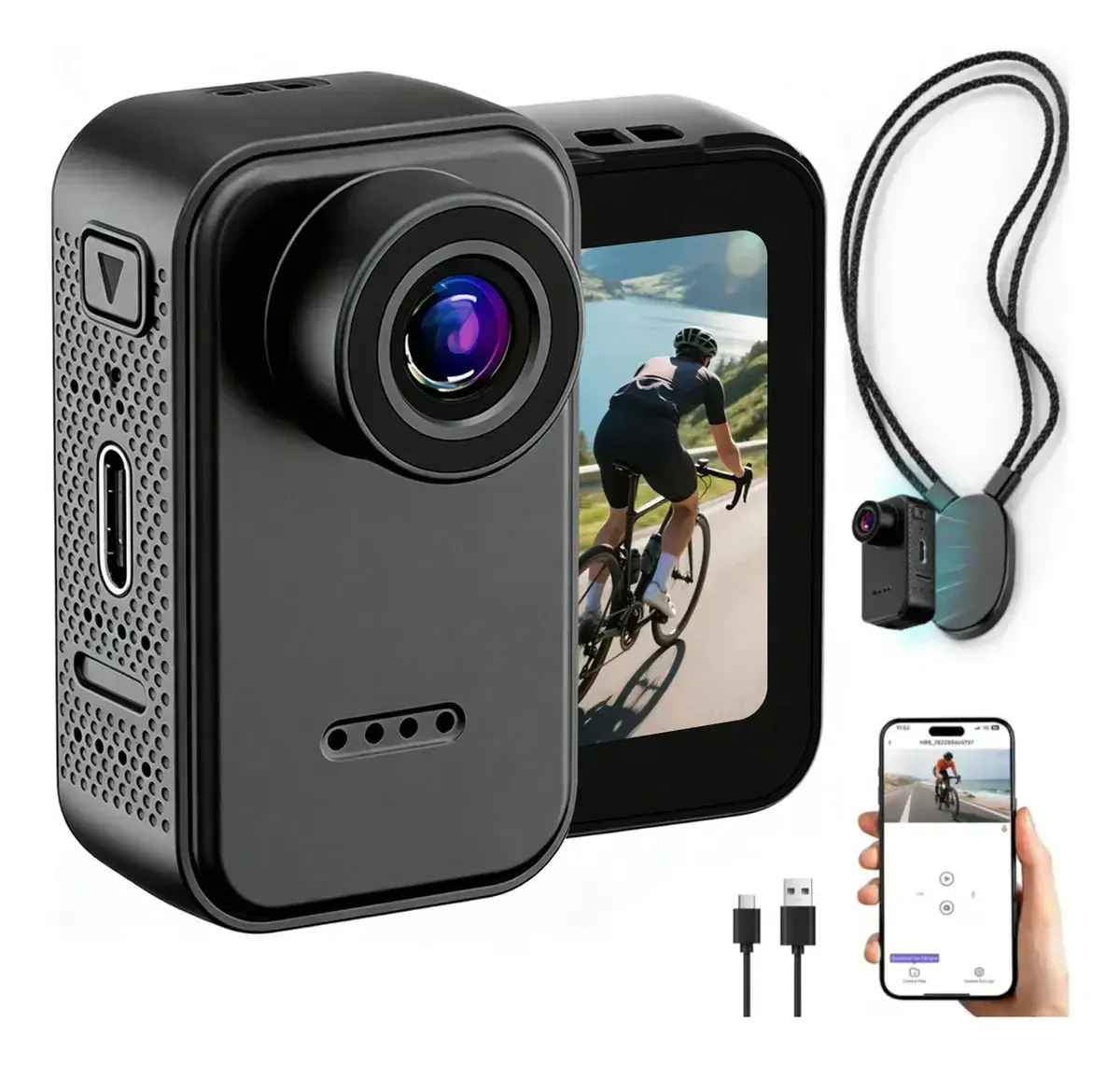Câmera Esportiva SPOETRY 4K Wi-Fi para Ciclismo e Acampamento - 1