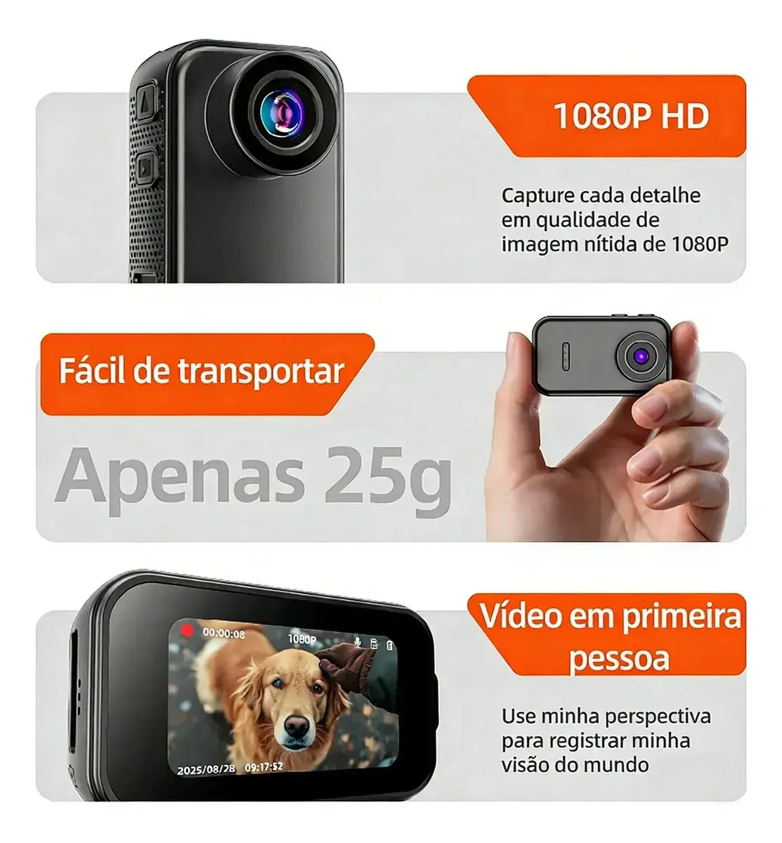 Câmera Esportiva SPOETRY 4K Wi-Fi para Ciclismo e Acampamento thumbnail 7